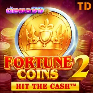 Tampilan visual slot Fortune Coins 2 dengan grid 3x3 dan simbol koin keberuntungan.